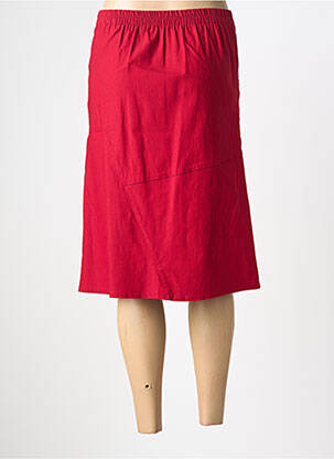 Jupe mi-longue coupe droite rose PLURIELLES femme
