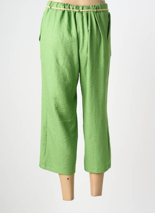 Pantacourt coupe droite taille normale vert LOURDES CASTILLO femme