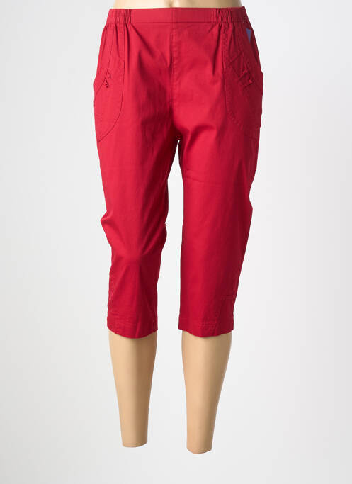 Pantacourt taille élastique taille normale rouge PLURIELLES femme