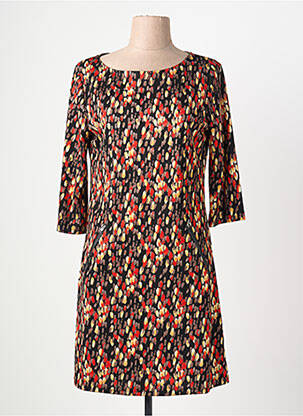 Robe mi-longue manches 3/4 manches 3/4 noir VEGAS femme