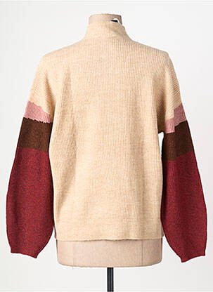 Pull coupe cintrée manches longues beige MARINA V femme