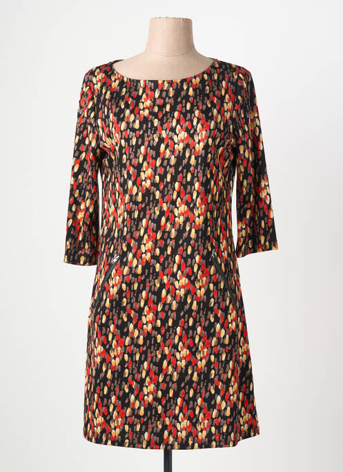 Robe mi-longue manches 3/4 manches 3/4 noir VEGAS femme