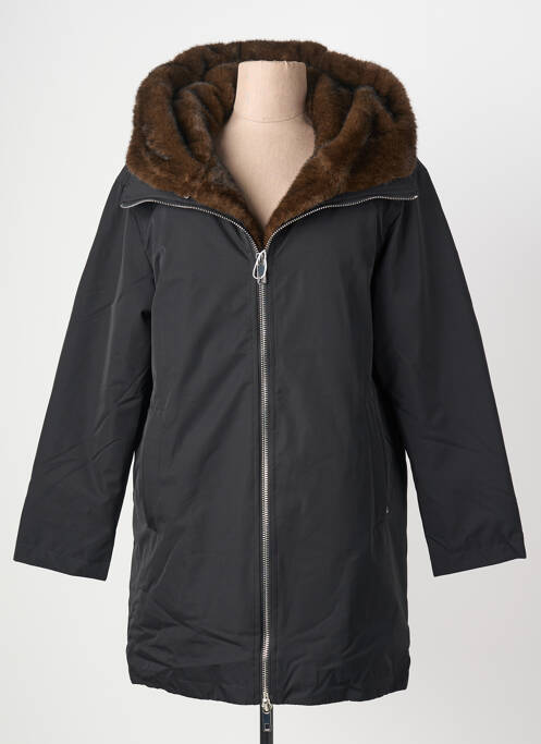 Parka manches longues a capuche noir ESCANDELLE femme
