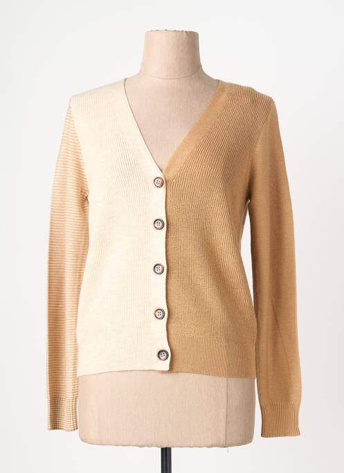 Gilet manches longues coupe cintrée beige MARINA V femme