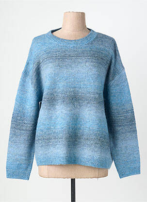 Pull tissage chiné manches longues bleu BELLA JONES femme