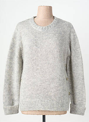 Pull tissage chiné manches longues gris BELLA JONES femme
