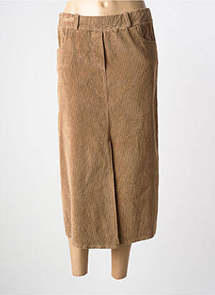 Jupe longue coupe droite beige SENES femme