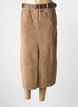 Jupe longue coupe droite beige SENES femme