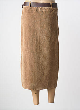Jupe longue coupe droite beige SENES femme