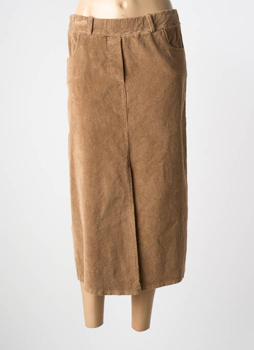 Jupe longue coupe droite beige SENES femme