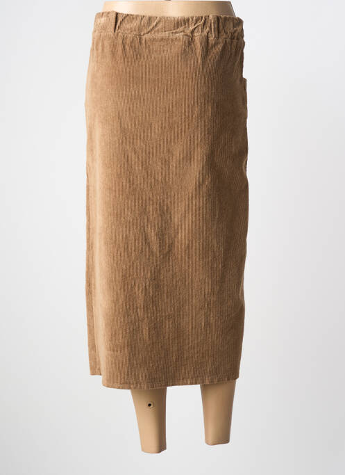 Jupe longue coupe droite beige SENES femme