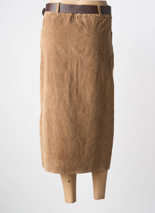 Jupe longue coupe droite beige SENES femme