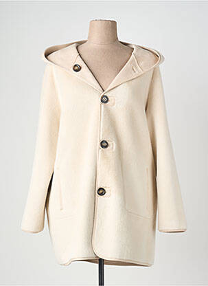 Manteau long coupe droite a capuche beige EMME M femme