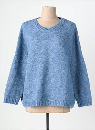 Pull tissage chiné manches longues bleu BELLA JONES femme