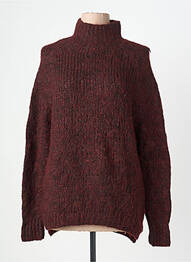 Pull tissage chiné manches longues rouge AN' GE femme