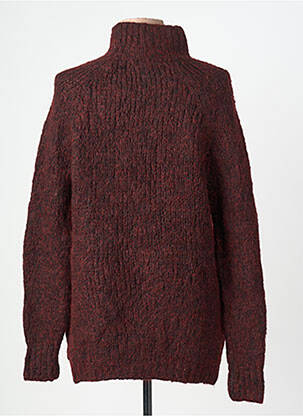 Pull tissage chiné manches longues rouge AN' GE femme