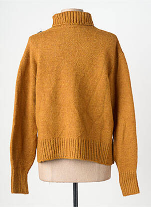 Pull col roulé tissage chiné manches longues jaune AN' GE femme
