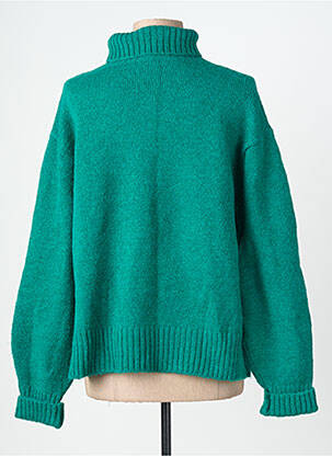 Pull col roulé tissage chiné manches longues vert AN' GE femme