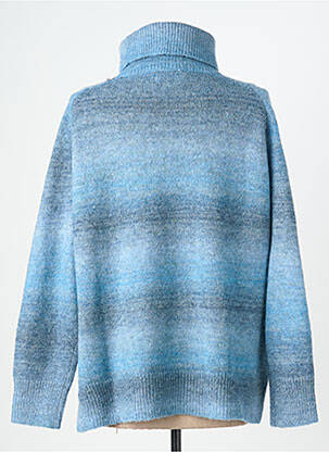 Pull col roulé tissage chiné manches longues bleu BELLA JONES femme