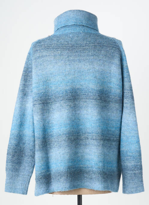 Pull col roulé tissage chiné manches longues bleu BELLA JONES femme