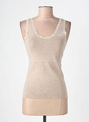 Débardeur coupe ajustée sans manche beige MARINA V femme