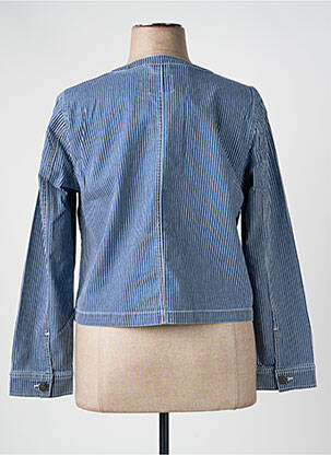 Veste casual poignets boutonnés avec fente bleu SHEEGO femme
