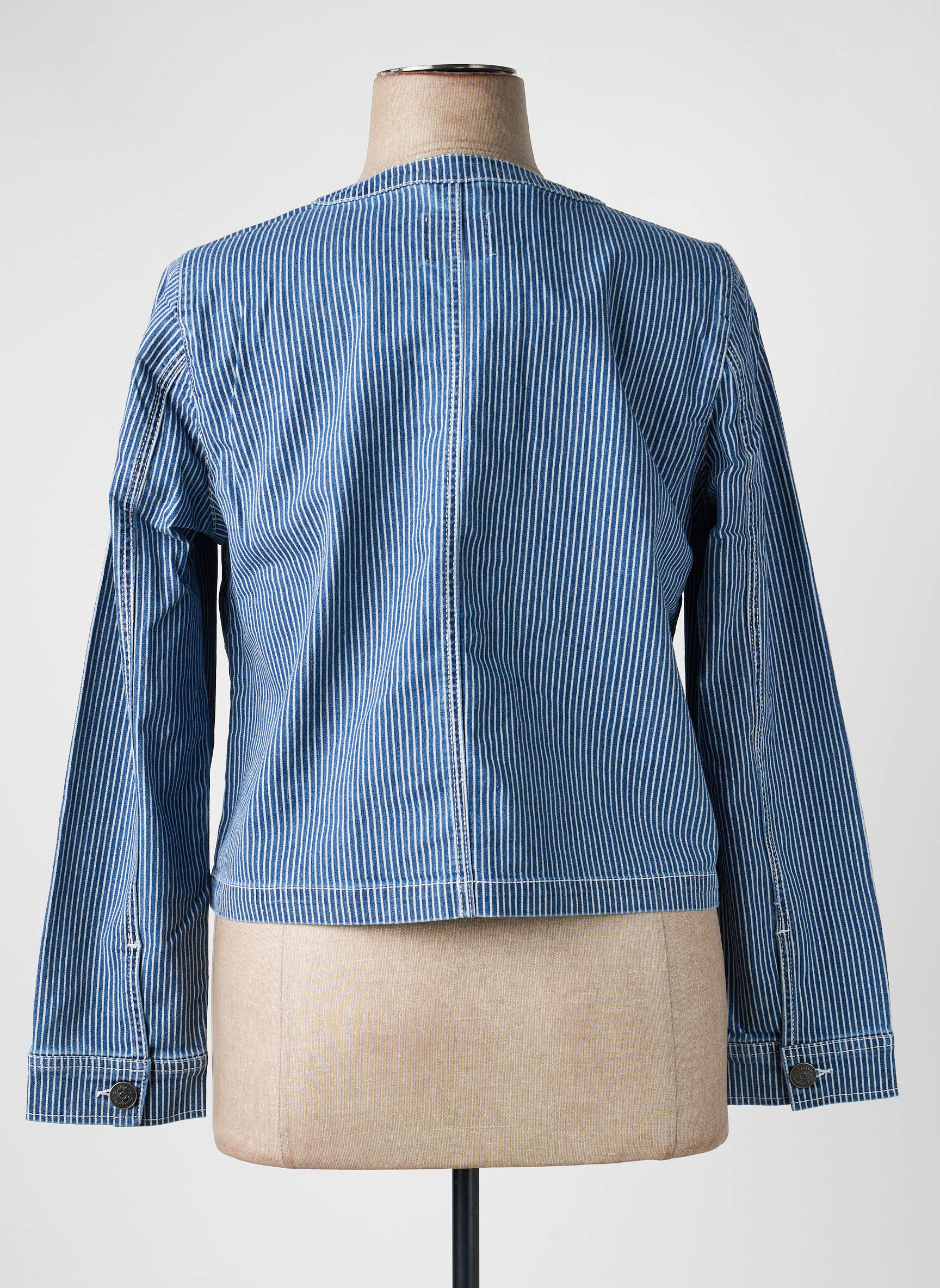 Veste casual poignets boutonnés avec fente bleu SHEEGO femme