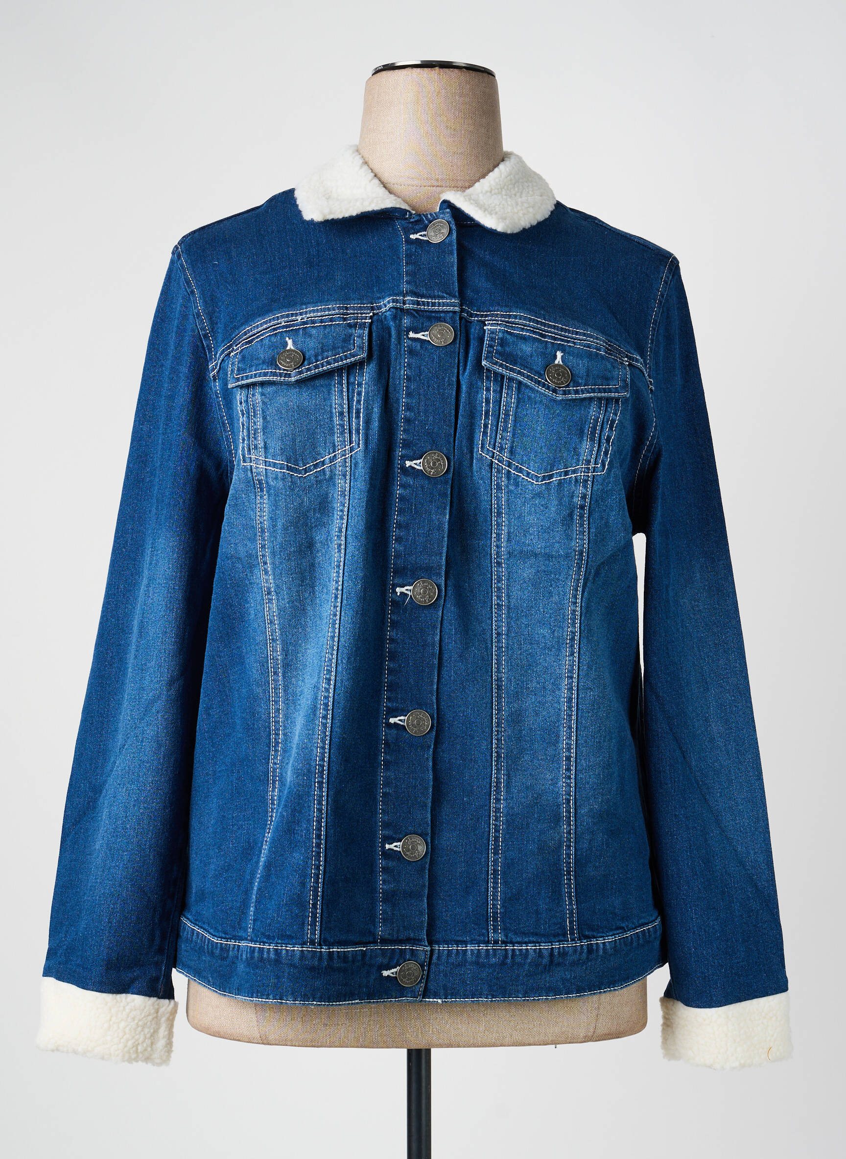 Veste casual coupe droite bleu SHEEGO femme
