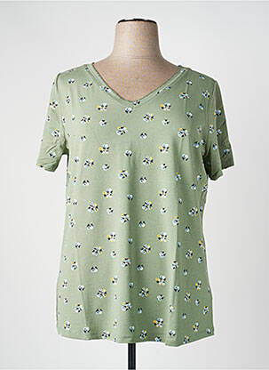 T-shirt coupe droite manches courtes vert SHEEGO femme