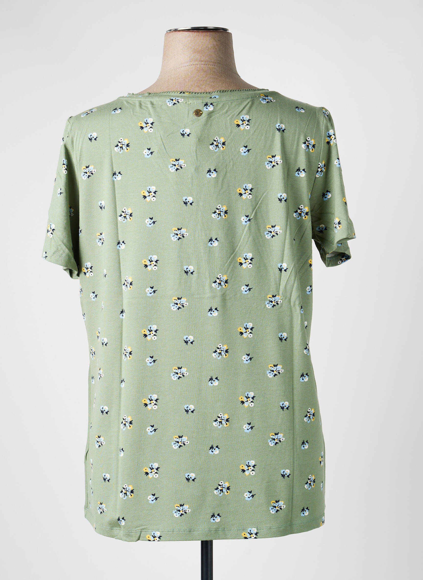 T-shirt coupe droite manches courtes vert SHEEGO femme