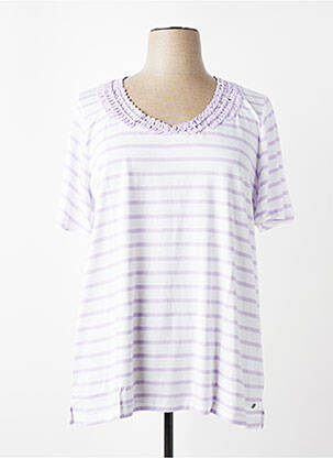 T-shirt coupe droite manches courtes violet SHEEGO femme