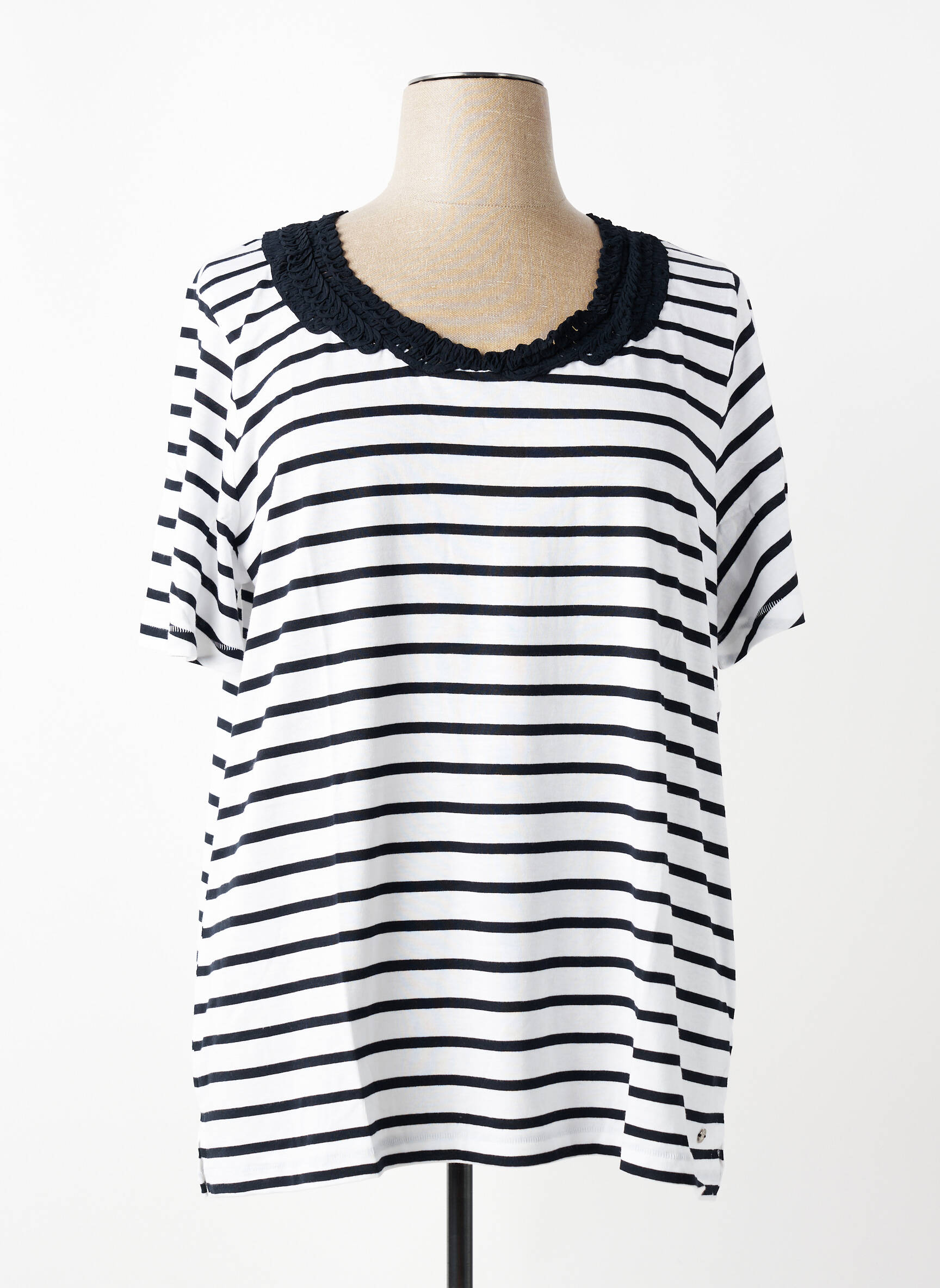 T-shirt coupe droite manches courtes noir SHEEGO femme