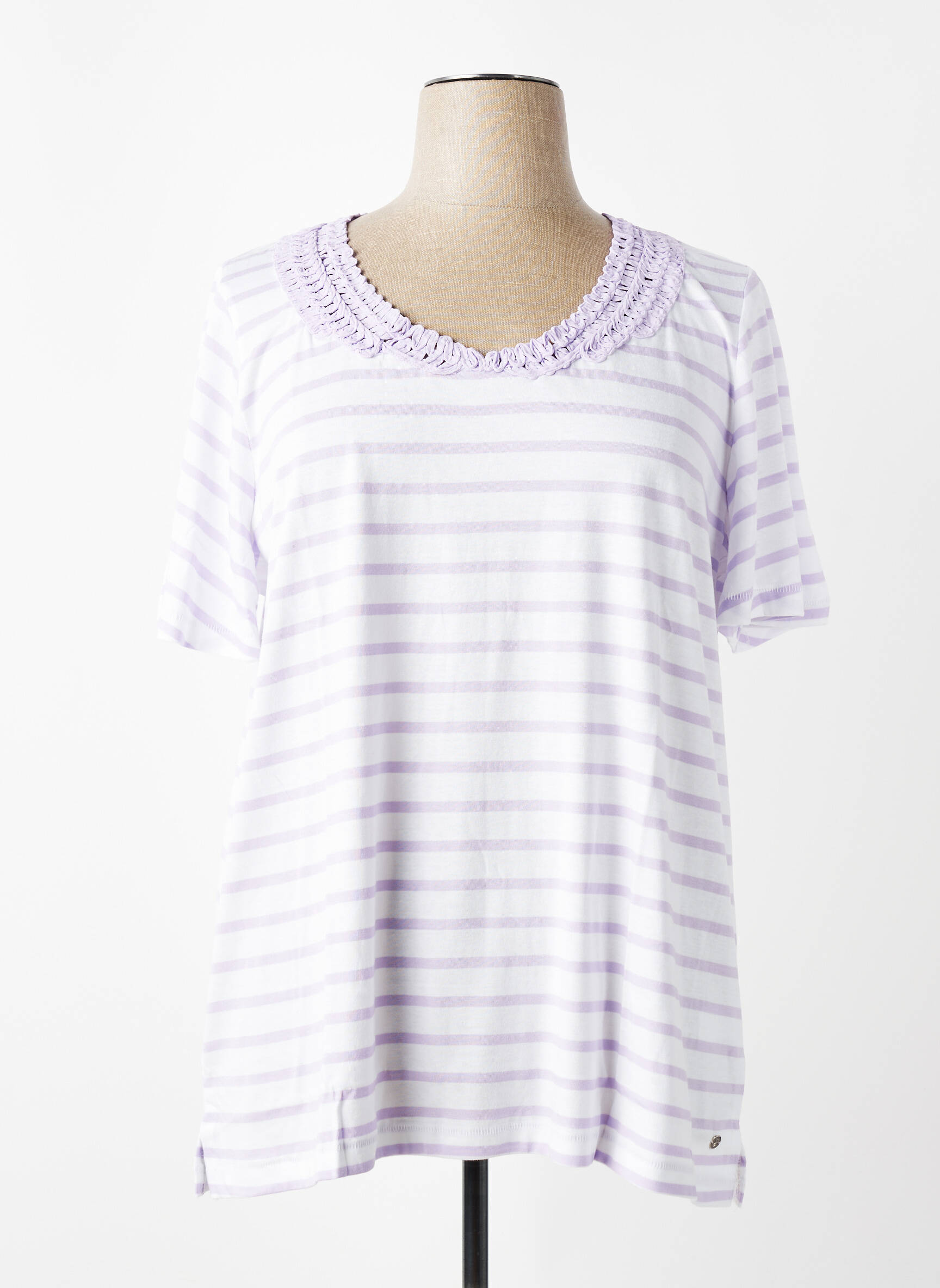 T-shirt coupe droite manches courtes violet SHEEGO femme