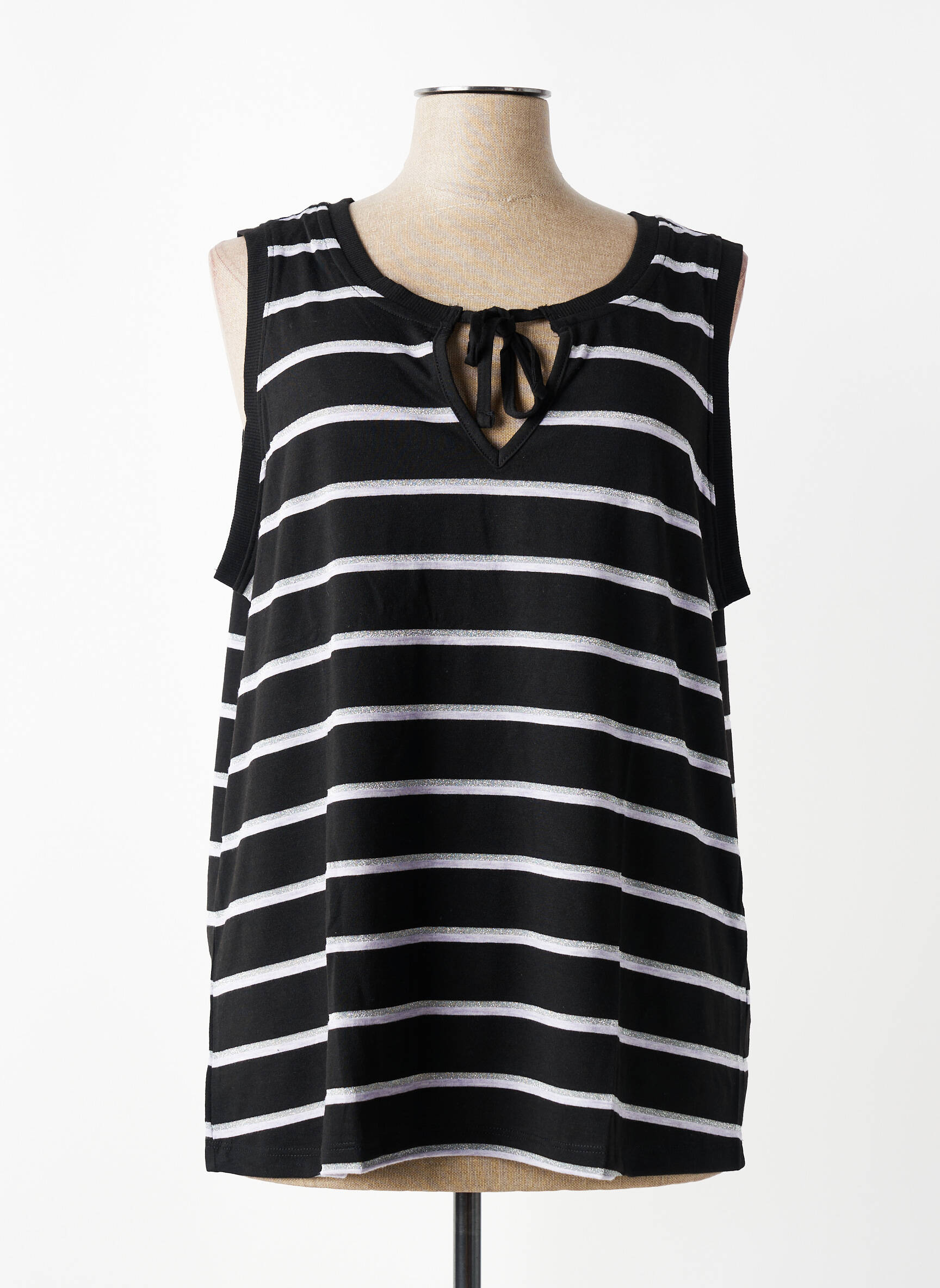 Débardeur coupe droite sans manche noir SHEEGO femme