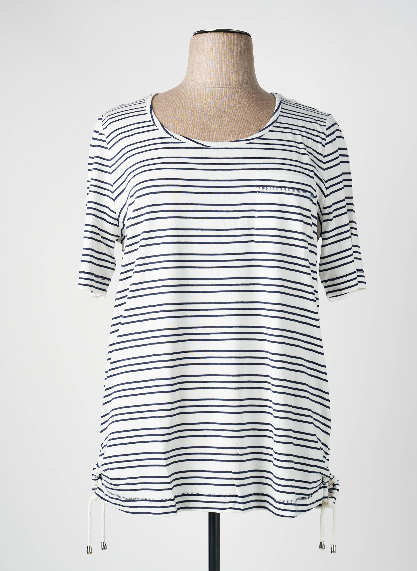 T-shirt coupe droite manches courtes blanc SHEEGO femme