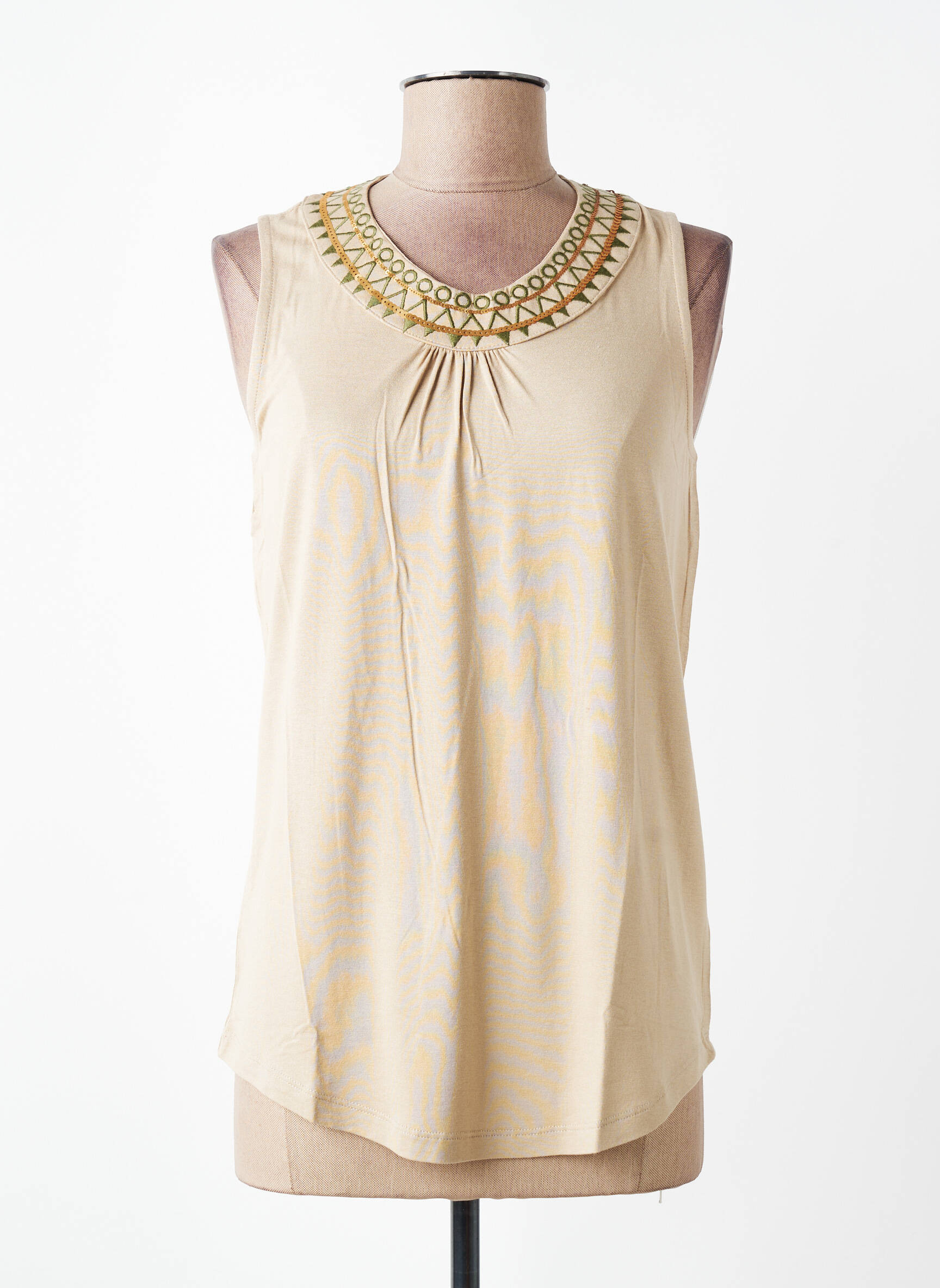 Top stretch sans manche beige HEINE femme