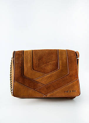 Sac multipoches forme rectangulaire marron NAT & NIN femme