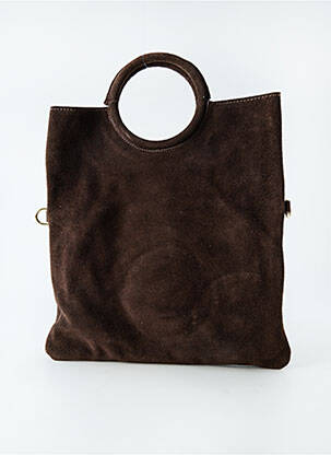 Sac type de porter main forme rectangulaire marron fonce KACY femme