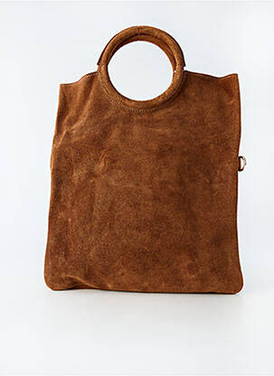 Sac coutures renforcées forme rectangulaire marron KACY femme