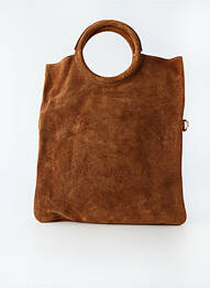 Sac cuir lisse forme rectangulaire marron KACY femme