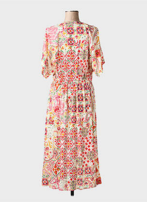 Robe longue tissage popeline manches courtes beige C'EST BEAU LA VIE femme