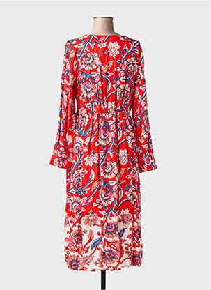 Robe longue manches longues manches longues rouge C'EST BEAU LA VIE femme
