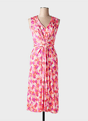 Robe longue imprimé fantaisie sans manche rose JULIE GUERLANDE femme