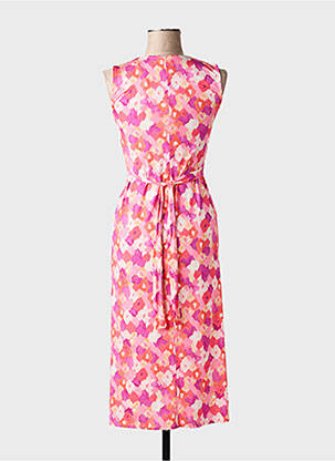 Robe longue imprimé fantaisie sans manche rose JULIE GUERLANDE femme