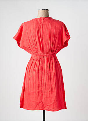 Robe mi-longue manches courtes manches courtes rouge C'EST BEAU LA VIE femme