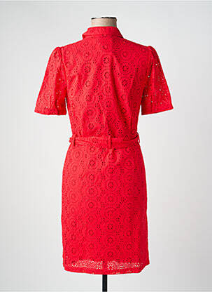 Robe mi-longue manches courtes manches courtes rouge JULIE GUERLANDE femme