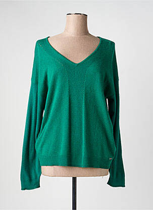 Pull col v manches longues vert DIANE LAURY femme