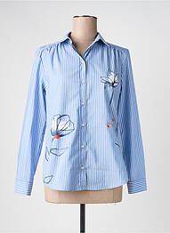 Chemisier coupe cintrée manches longues bleu DEVERNOIS femme