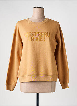 Sweat-shirt manches longues manches longues marron C'EST BEAU LA VIE femme