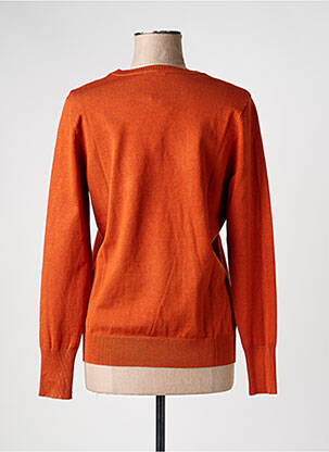 Pull coupe droite manches longues orange SCORZZO femme